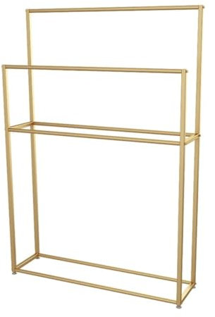 Handtuchhalter Stehend 4-stufiger Freistehender Handtuchhalter Aus Eisen, Nordischer Handtuchhalter Für Schlafzimmer, Waschküche Handtuchständer Handtuchleiter (Color : Gold, Size : 75 * 20 * 110cm)