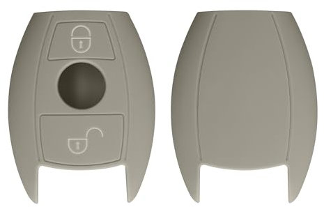 kwmobile Autoschlüssel Silikon Hülle kompatibel mit Mercedes Benz 2-Tasten Autoschlüssel (nur Keyless Go) - Schlüsselhülle in Grau