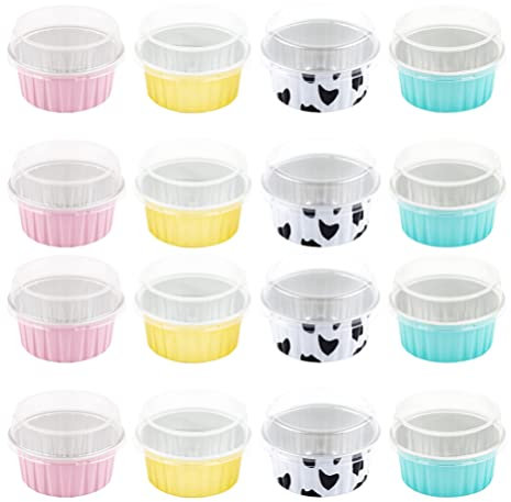 Confezione da 30 pirottini di alluminio usa e getta con coperchio, pirottini for muffin in foglio di alluminio da 300 ml 300 ml, pirottini for cupcake, mini tortiere con coperchio, pirottini di allumi
