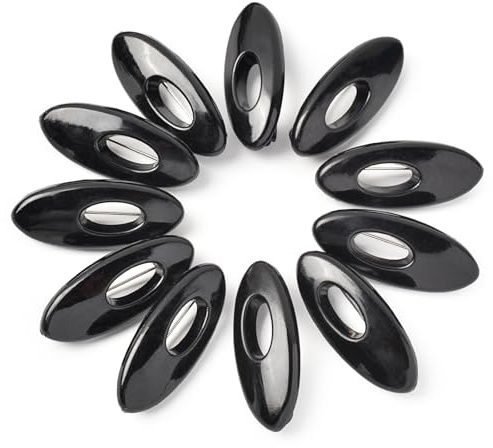 HUIANER 50PCS Scarf Safety Pins Plastic Cover Pins Oval Safety Pin For Safety Locking Clothes Brooch Pins Scarf Clips(Black)