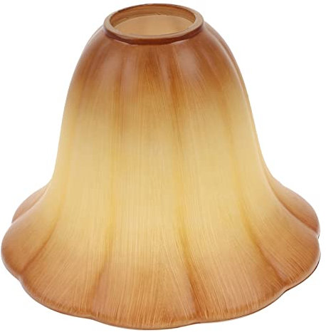 Amosfun Pantalla De Lámpara De Vidrio Champán Con Diseño Vintage Forma De Campana Tulipa Decorativa Para Lámparas De Mesa y Accesorio De Reemplazo Con Acabado Esmerilado Floral Para