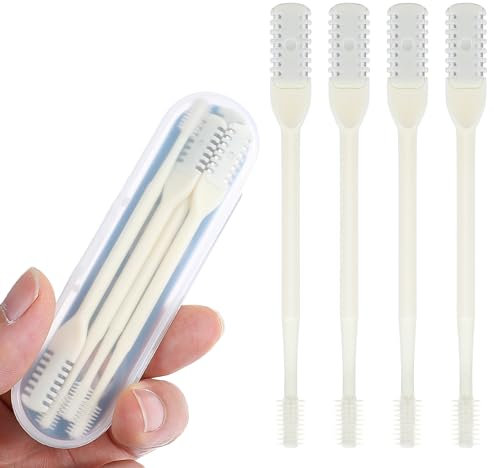 Andibro 4Pcs 2-in-1 Nasal Hair Cutter, Double Sided Nose Hair Knife 360° Rotating Nose Hair Trimmer Manual Nostril Hair Remover Tool for Women & Men