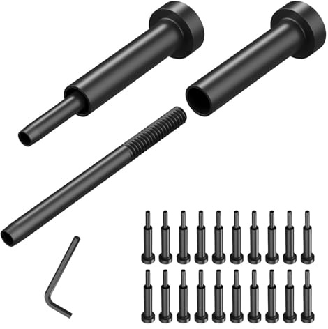 CKE 20 Pack Black Invisible Cable Railing Kits, 1/8 Black Stainless Steel Invisible Receiver and Swage Tensioner Stud End for 2x2 4x4 Wood Metal Post Deck Stairs, Black Cable Railing Hardware, BCR31