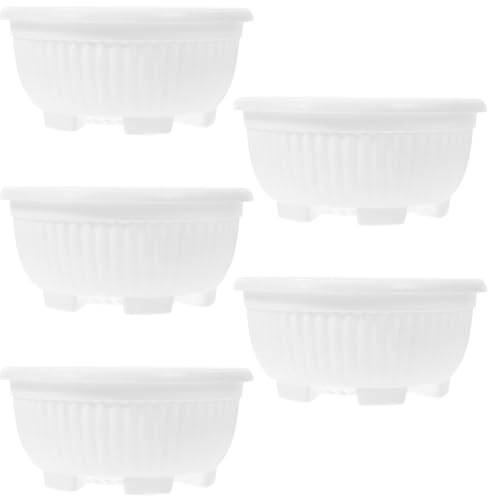 HANABASS Grand pot de fleurs peu profond en plastique avec drainage pour plantes grasses, bonsaï, herbes aromatiques, 21 cm B