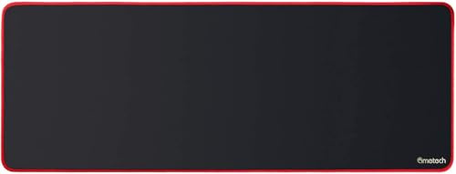 cimetech Tapis de Souris XXL de Jeu Multifonctionnel Etendu Large Durable avec Base en Caoutchouc Anti-Dérapage, Sous-main de Clavier Souris avec Bords Surpiqué pour Bureau Gaming 118*315mm-Noir Rouge