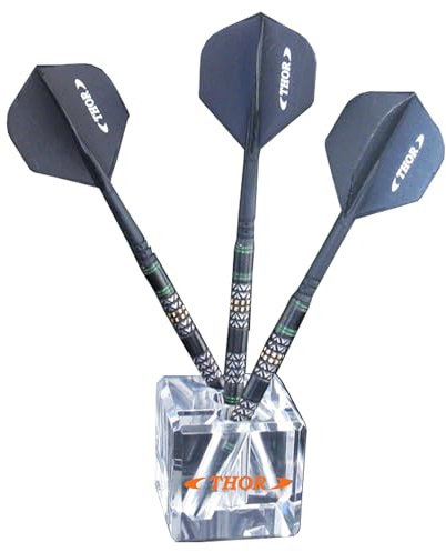 THORDARTS Cube 3-delad dart display – akryl dartstativ – dartstativ – acylic dart diplay stativ – kub dartstativ, röd, Klar