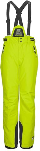 killtec Skidbyxor/funktionella byxor för pojkar med avtagbar overall, kantskydd och snöfall KSW 214 BYS SKI PNTS, neongul, 128, 43651-000