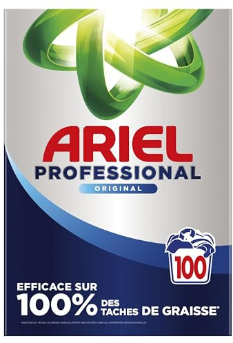 Ariel Professional Lessive en poudre Original 100 lavages, 5.5kg, Efficace sur tous les types de taches de graisse
