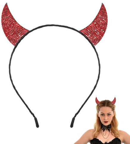 NUOGUAYI Halloween Teufelshörner, TeufelsOhren Haarband, Teufelshörner Stirnband, Halloween Haarreif, Kopfschmuck für Halloween,Cosplay, Fasching Party für Kinder Damen Herren