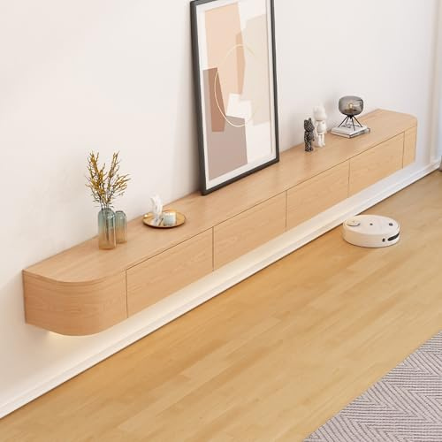 Moderno mueble flotante para TV de 120 cm, tablero bajo blanco con acabado de piedra para sala de estar, elegante mueble de TV, diseño contemporáneo, solución para ahorrar espacio