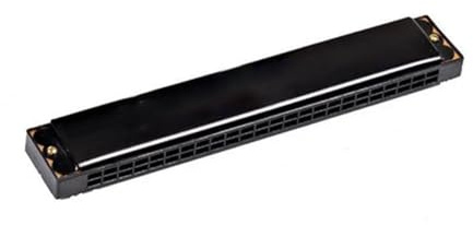 Mundharmonika Anfänger Metall 24 Löcher Tremolo Mundharmonika Musical(Black)