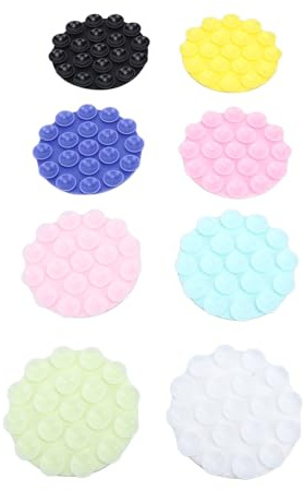 Alomejor Lot de 8 Supports de Téléphone à Ventouse en Silicone, Prise Sécurisée pour la Prise de Vue Vidéo, fabriqué en Matériau pour Les Modèles de Téléphone, Montage sur Miroirs, Fenêtres, Lot