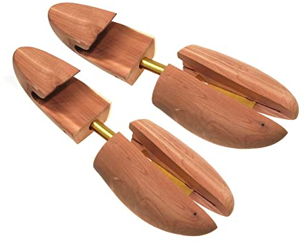 Cathcart Elliot Personalised - Men's Cedar Shoe Trees – Adjustable Width Aromatic Cedar Wood – Helps Maintain Shape, Reduce Creases, Absorb Moisture – Suitable for Dress Shoes & Casual Footwear (L)