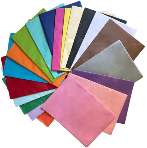 100 Blatt Seidenpapier Bunt 50x70 cm, 20 Farben Tissue Paper Verpackungsmaterial und kreativer Bastelspaß mit transparentpapier bunt Ostern Deko Geburtstag, Hochzeit, DIY, Basteln & Verpacken