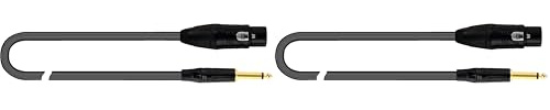 QUIK LOK - JUST/FJM-1 Cavo Microfonico Bilanciato XLR Femmina a Jack TS 6,3 mm Mono Dritto, Lunghezza 1 Metro, Serie JUST, Nero, per Mixer, Microfono, Home Recording, Studio e Sala Prove
