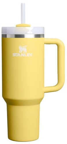 STANLEY Quencher H2.0 Tumbler with Handle and Straw, Flowstate 3 Position Lid, Travel Friendly Cup Holder, Insulated Stainless Steel BPA Free Tumbler - Daffodil