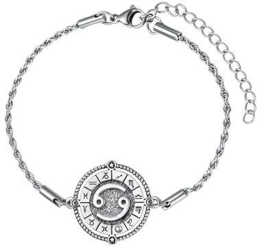 enjoylifecreative Sternzeichen Armband für Damen Herren 925 Sterling Silber 12 Sternbild Horoskop Zeichen Anhänger Armband Geburtstag Valentinstag Schmuck Geschenke