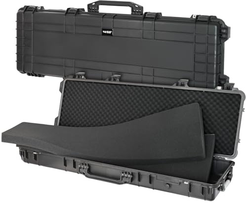 HMF Outdoor Waffenkoffer für Langwaffen ODK200, Wasserdichter IP67 Gewehrkoffer mit Rasterschaumstoff