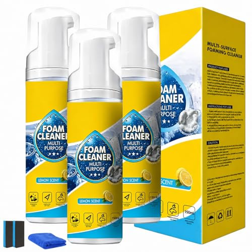 Foam Cleaner Espuma Limpiadora, Espuma Limpiadora Multiusos, Limpiador Espumoso MultienzimáTico 4 En 1, 4-In-1 Multi-Enzyme Foam Cleaner 5oz for Interiores de AutomóViles, Sofá (3PCS)