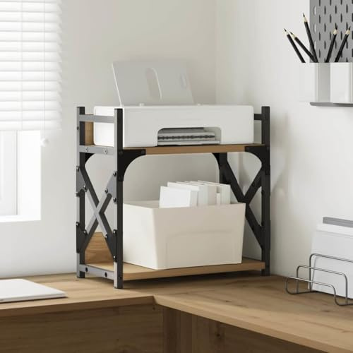 Ziaphsol Soporte para impresora de madera de roble Artisan, 40 x 20 x 40 cm, dos niveles para mesa de impresora, carro de impresora, estantería de impresora, carrito de oficina, oficina en casa y