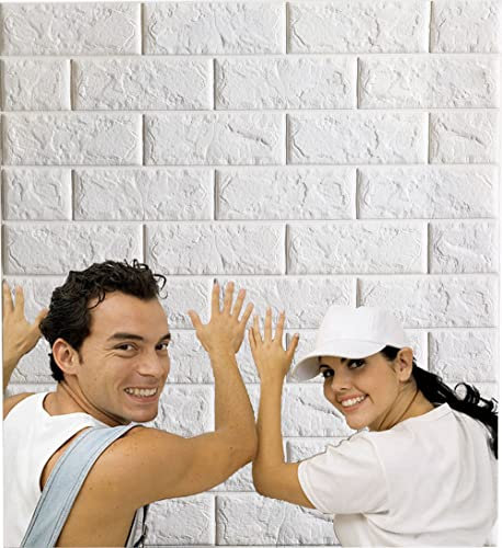 Arthome Panneaux muraux en briques 10 Packs couvre 58 Sq.ft,Peel and Stick papier peint 3D,mousse imperméable autocollante fausse brique pour salon,chambre à coucher,buanderie,cuisine,cheminée