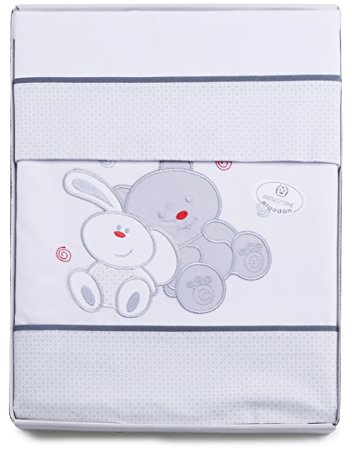 PEKITAS Juego De 3 Piezas De Sábanas Finas para Coche/Capazo/Carrito 40X80 CM 100% Algodón Hecho EN Portugal(Funda Almohada + Sabana + Bajera con Goma, Friends Blanco)