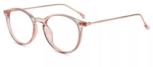 Firmoo Blaulicht Brille ohne Sehstärke für Damen, Blaulichtfilter Computer Brille gegen Kopfschmerzen, Blendfreie Runde Gläser, Helllila