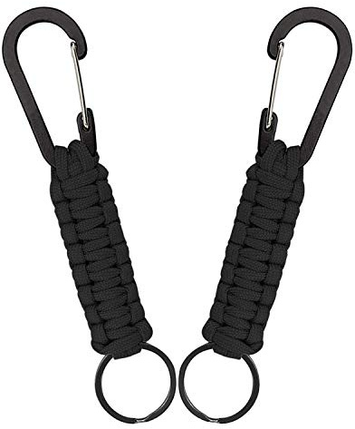 XCOZU 2 Pack Paracord Keychain, Paracord Lanyard with Snap Hook Carabiner Clips for Outdoor Survival, Camping, Hiking