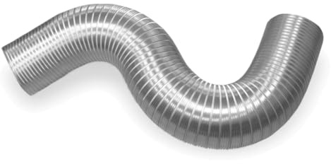 Aluminium Flexible Air Ducting Hose Pipe - Diameter: Ø 140 mm / 5.51 - Expandable to 3 metres, Bendable Design, High-Temperature Resistant up to 200°C - Easy Installation for HVAC and Hot Air Systems