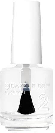 Dazzle Dry Base Coat - Step 2 – A Fast-Drying clear coat - Long-Lasting Nail Polish Base Coat for Non-Toxic Manicures (0.5 fl oz)