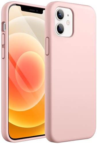 JETech Silikon Hülle für iPhone 12 Mini 5,4 Zoll, Seidig-Weich Berühren Sie Ganzkörper-Handyhülle, Stoßfeste Abdeckung mit Mikrofaserfutter (Rosa)