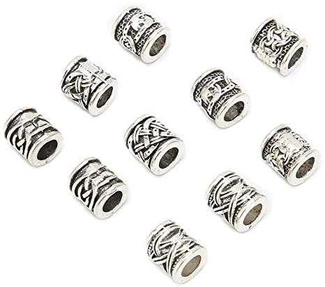 Entatial Beard Beads , Alloy Dreadlock Beads Viking Beard Beads for Hair and Beard Decoration