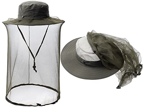 ZffXH Chapeau de pêche en Filet avec tête de Moustique pour Homme et Femme