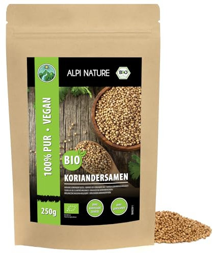 Alpi Nature Organic Coriander Seeds 250g 8.8 oz, Whole Coriander Seeds for Cooking and Spice Blends
