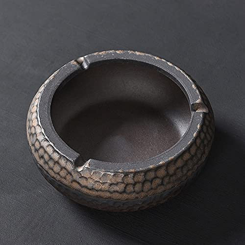 TATSEN Cendrier Céramique Grès Matériau Fait Main Cuisson À Haute Température Porte-Cigarette Arc De Grande Capacité Étanche Et Durable Convient Au Salon 15.5CmStripe (Color : Hammer)