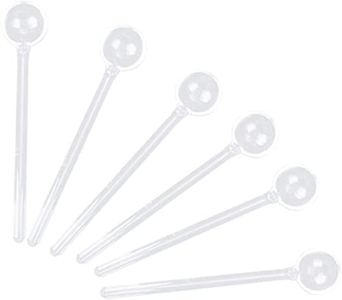 Générique 6 pièces cuillère en Verre Clair Cristal Clair Petites cuillères à café en Verre Expresso ou agitateurs de thé Chaleur-pour l'échantillonnage de Desserts ou d'apéritifs Miel