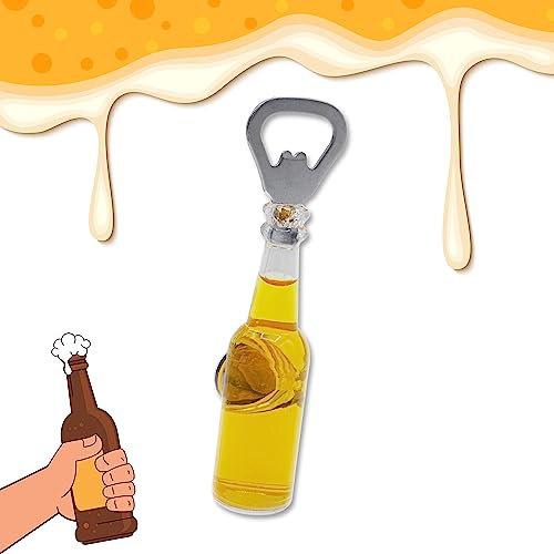 Nitek apribottiglie divertente a forma di birra, 14 cm x 3 cm in plastica e acciaio INOX | bottle opener| perfetto per un regalo stravagante, magnetico