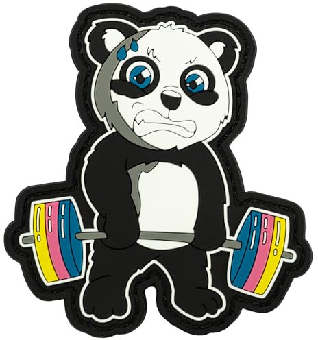 Patches Klett - PVC Patch für taktische Rucksäcke und Westen Cross Training und Fitnessstudio - Aufnäher mit Klettverschluss - Militär Patch Klett - Panda geprägter Klettaufnäher Zubehör