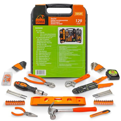 Werkzeugkoffer gefüllt | Werkzeug-Koffer inkl. Schrauber-Bits - 129-tlg.