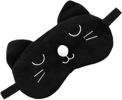 SOLUSTRE Schlafmaske Katze mit Elastischem Band aus Polyester zur Verbesserung der Schlafqualität Niedliches Design für Reisen und Lichtgestörte Orte