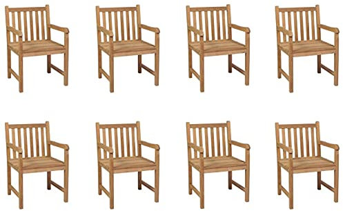ARKEM Gartenstühle 8 STK. Massivholz Teak Hochlehner Gartenstuhl GartenstüHle Stapelbar