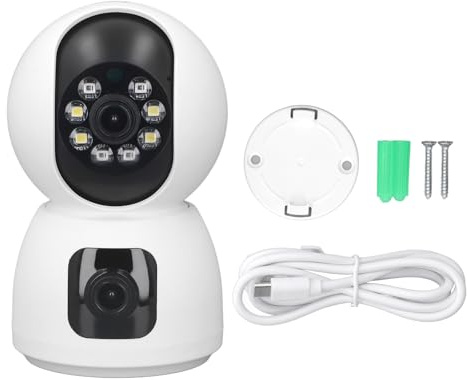 Uadme Überwachungskamera Für Den Innenbereich, 1080P HD-Überwachungskamera, WiFi, 2 MP Pixel, Zwei-Wege-Talk, Dual-Frequenz-Objektiv, 360-Grad-Schwenk-/Neigewinkel, Nachtsicht-Überwachungskamera