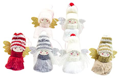 GOOHOCHY 6stücke Weihnachtspuppendekorationen Hängende Weihnachtsdekorationen Weihnachtsanhänger Christbaumschmuck Puppe Ornament Für Baum Wand Tür Fenster
