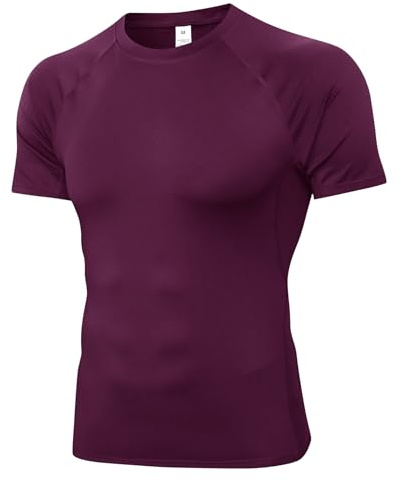 WRAGCFM Chemises de compression à manches courtes pour homme - Haut athlétique frais et sec - Sous-vêtement de course à pied - T-shirt de sport