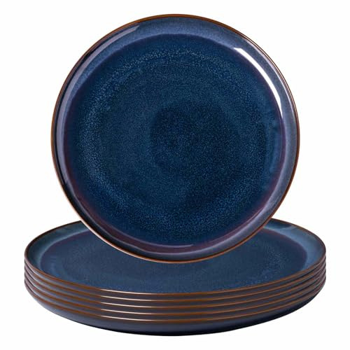 Villeroy & Boch like. by Crafted Denim Speiseteller 6er Set, 29 cm, Teller mit Reaktivglasur, Premium Porzellan, Blau