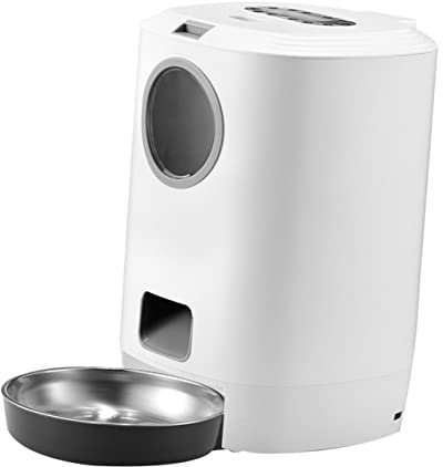 Milisten 1pc Smart Automatic Pet Feeder Programmable Dog and Cat Food Dispenser Recording Function Removable Bowl Timed and Cats Usb Powered