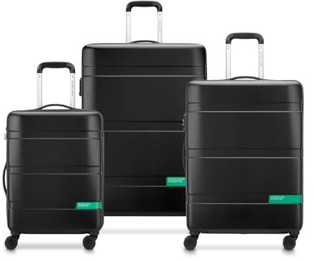 DELSEY Paris x United Colors of Benetton Now Hardside Hartschalenkoffer, 76 cm x 51 cm x 29 cm, 94 l, L, Schwarz, Large, Trolley Case/Upright