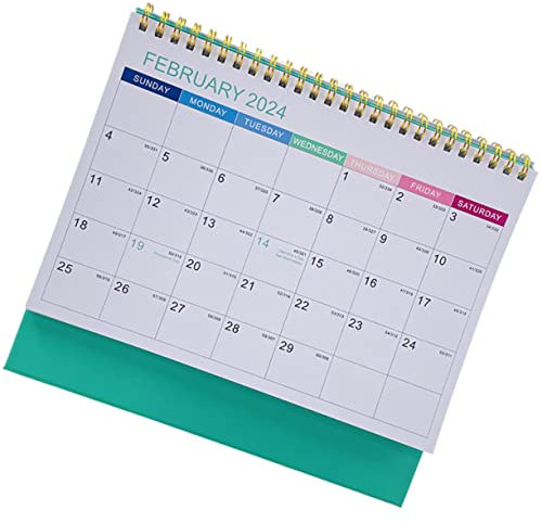 AWAYDD Tischkalender 2024, blanko, stehender Tischkalender 2024, Schreibtisch-Dekor, 12-monatiger Tischkalender, stehender Klappkalender 2023 2024, Tageskalender, Haushaltspapier, Büro-Mondkalender