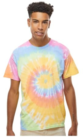TICTEX Maglietta unisex batik by Colortone – magliette colorate per uomo e donna – Tie-Dye – abbigliamento hippie – maglietta neon in cotone S M L XL XXL 3XL 4XL 5XL, XL