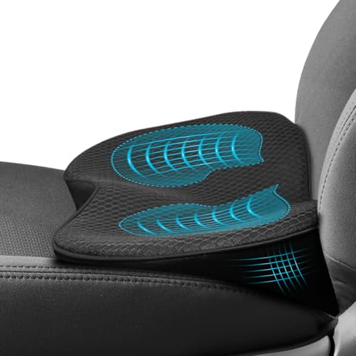 WODHMIEY Cojín de asiento de coche, tejido transpirable, cojín de asiento de coche, espuma viscoelástica para asiento de coche, silla de oficina, silla de ruedas, color negro